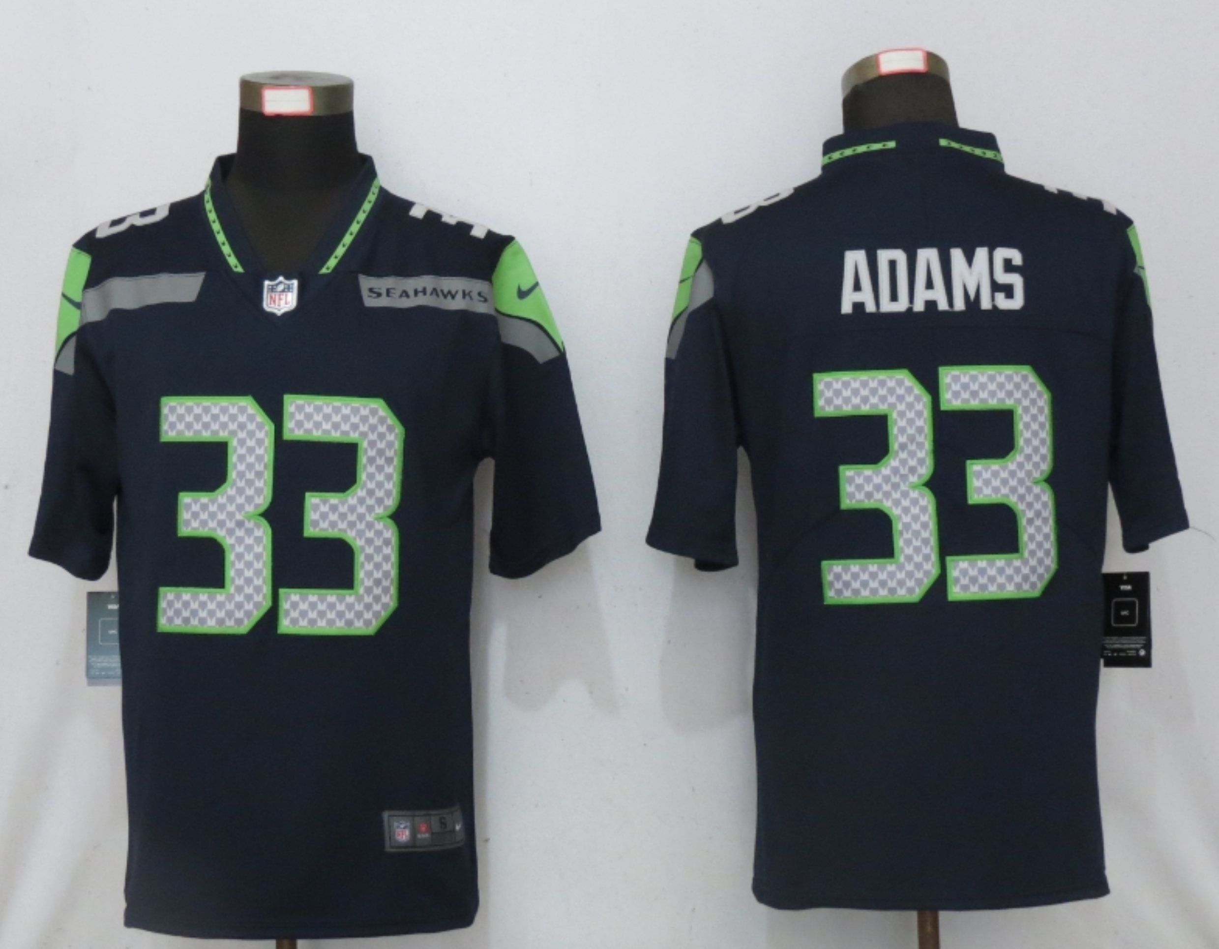 Men Seattle Seahawks #33 Adams Navy Blue 2020 Vapor Untouchable Limited Player Nike NFL Jersey